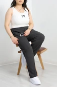 Büyük Beden Bürümcük Pantolon Füme - 2