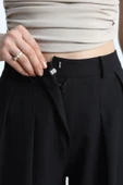 Pileli Bol Kesim Pantolon Siyah - 6