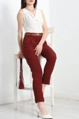 Kemerli Double Pantolon Bordo - 3