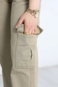 Kargo Cep Palazzo Kot Pantolon Haki - 6