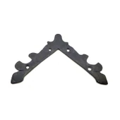 Antika Tarz Dekoratif Pirinç Lale Köşe Gönye - Üst, 133x133 Mm, Oksit - 1