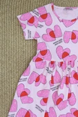 5-8 Yaş Penye Kız Çocuk Elbise Pembe - 2