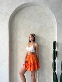 Çingene keten etek turuncu s24808 - 3