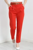 Kemerli Double Pantolon Kırmızı thumbnail 3