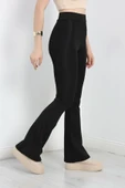İspanyol Paça Dalgıç Kumaş Tayt Siyah thumbnail 2