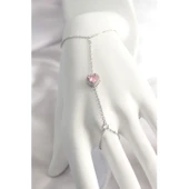 316l Çelik Gümüş Renk Pembe Zirkon Taşlı Kalp Şahmeran - Tj-sn552 Tg-53-vice/(1395) 1085 - 1