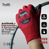 10 ÇİFT TG1290 Dokunmatik Antistatik A Seviye Kesilme Yırtılma Dirençli Çok Amaçlı İş Eldiveni - 3