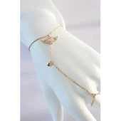 Gold Renk 316 L Çelik Pembe Zirkon Taşlı Kanatlı Kalp Model Şahmeran - Tj-sn585 Tg-53-vice/(1395) 1092 - 1