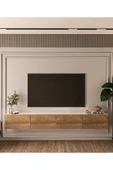 DEWOODY 240 CM DUVARA MONTAJLANABİLİR DÜŞER KAPAKLI BÖLMELİ TV ÜNİTESİ - 2