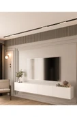 DEWOODY 240 CM DUVARA MONTAJLANABİLİR DÜŞER KAPAKLI BÖLMELİ TV ÜNİTESİ - 3