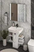 DEWOODY Lavabo Altı Raflı Düzenleyici Banyo Dolabı Lavabo Altı Dolap - 3