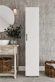 DEWOODY Banyo Dolabı Mutfak Ofis Çalışma Dosya Dolabı Tek Kapaklı 5 Bölmeli Çok Amaçlı Dolap - 2