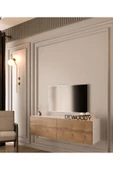 DEWOODY 120 CM DUVARA MONTAJLANABİLİR DÜŞER KAPAKLI BÖLMELİ TV ÜNİTESİ - 3