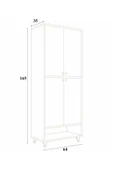 DEWOODY 9 Raflı 4 Kapaklı Modern Ayakkabılık , Kiler Dolabı , Çok Amaçlı Dolap - 4