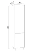DEWOODY Kombi Dolabı 208cm Boy Dolabı Kombi - 4
