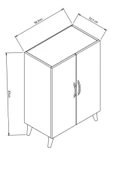 DEWOODY Edge 4 Bölmeli Ayakkabılık Çok Amaçlı Dolap Mutfak Banyo Kiler Dolabı - 4