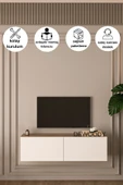 DEWOODY 120 CM DUVARA MONTAJLANABİLİR DÜŞER KAPAKLI BÖLMELİ TV ÜNİTESİ - 1