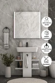 DEWOODY Lavabo Altı Raflı Düzenleyici Banyo Dolabı Lavabo Altı Dolap - 1