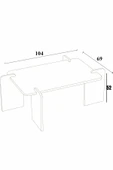 DEWOODY Traverten Ahşap Mermer Desenli Orta Sehpa , İskandinav Stil Modern Sunum Sehpası - 5