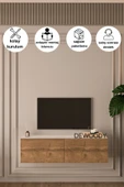 DEWOODY 120 CM DUVARA MONTAJLANABİLİR DÜŞER KAPAKLI BÖLMELİ TV ÜNİTESİ - 1