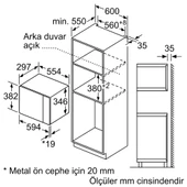 Bosch BFL524MB2 Siyah Ankastre Mikrodalga Fırın - 7