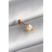 316l Çelik Gold Renk Zirkon Taşlı Kalp Tragus Piercing - Tj-pr1242 - 1