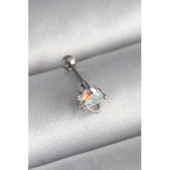 316l Çelik Gümüş Renk Zirkon Taşlı Kalp Tragus Piercing - Tj-pr1243 - 2