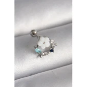 316l Çelik Gümüş Renk Zirkon Taş Detay Beyaz Çiçek Model Tragus Piercing - Tj-pr1359 Tg-53-vice/(1395) 2409 thumbnail 1