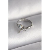 316l Çelik Gümüş Renk Zirkon Taşlı Kelebek Model Tragus Piercing - Tj-pr1327 - 1