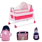 Magna Kids MAGNAKIDS Bebek Beşik ve Taşıma Seti Sepet Beşik Portbebe Kanguru Bakım Çantası Seti Sallanır Sepet Beşik - 5