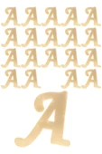 Aker Hediyelik 20 Adet Karışık Pleksi Harf 4cm Gold - 1