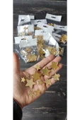 hoby shop Gold Yıldız Mini Boy 1,2,3 Cm 10 Adet - 1