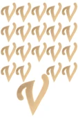 Ay Hediyelik 20 Adet Karışık Pleksi Harf 4cm Gold - 1