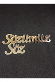 Ay Hediyelik Sözümüz Söz Gümüş Renk Pleksi Yazı Nişan Düğün Malzemeleri - 1
