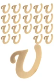 Aker Hediyelik 20 Adet Karışık Pleksi Harf 4cm Gold U - 1
