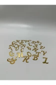 Gündoğan Kristal Pleksi Alfabe Harfler ( Tüm Alfabe ) Yapışkanlı Altın Renk 4 Cm - 2