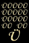 AYDİZAYN (Ü) 20 Adet Karışık Pleksi Harf 4cm Gold - 1