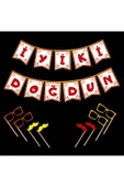 Ti PlaySARI KIRMIZI DOĞUM GÜNÜ YAZISI (MASKE HEDİYELİ) - 1