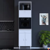 Modilayn JOLLY Ankastre Dolap (60x239.7x56 cm): 1 Çekmece, 3 Kapak, 4 Göz Raflı Mutfak, Kiler Dolabı - 1