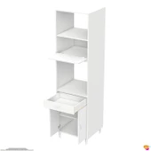 Modilayn JOLLY Ankastre Dolap (60x239.7x56 cm): 1 Çekmece, 3 Kapak, 4 Göz Raflı Mutfak, Kiler Dolabı - 7