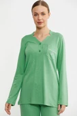 Sementa 76438 Yarım Düğmeli Cep Detaylı Pijama Takım - 10