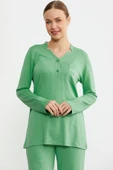 Sementa 76438 Yarım Düğmeli Cep Detaylı Pijama Takım - 7