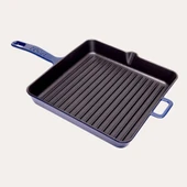 SÜREL DÖKÜM 30 CM KARE IZGARA TAVA PARLAK KOYU MAVİ - 1