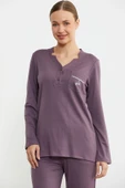 Sementa 76438 Yarım Düğmeli Cep Detaylı Pijama Takım - 4