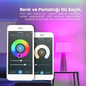 Akıllı Led Ampul, 9w, Titreşimsiz, 16.7 Milyon Renk, Sesli Kontrol, Wifi Kontrol, 2 Yıl Garantili - 4