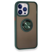 iPhone 13 Pro Kılıf Montrea Ring Yüzük Stantlı Kapak - 3