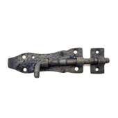 Antika Tarz Dekoratif Pirinç Dövme Kapı Sürgüsü - 7,5cm, Oksit - 1