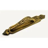 Antika Tarz Dekoratif Pirinç Kubbeli Çekme Kapı Kolu - 396x68 Mm, Antik - 1