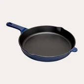 SÜREL DÖKÜM 27 CM YUVARLAK DÜZ TAVA PARLAK KOYU MAVİ - 1