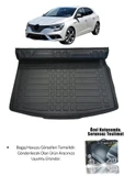 Sahler Renault Megane 4 Sedan 2016+ Uyumlu 4.5D Premium Havuzlu Oto Paspas ve Liner Marka 3D Kulaklı Bagaj Havuzu thumbnail 2